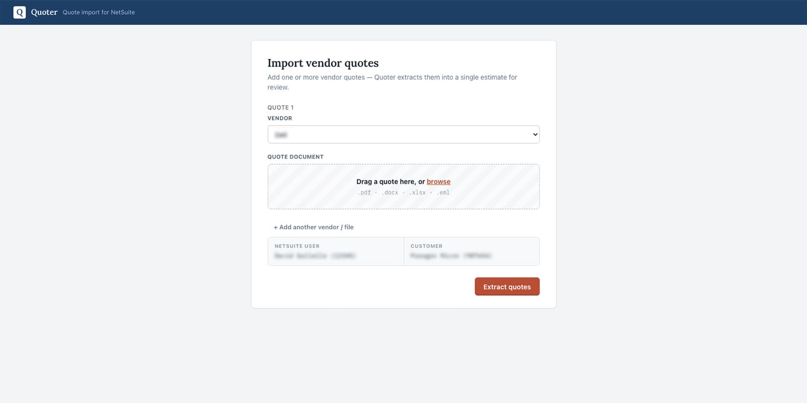 Quoter — product screenshot